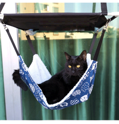 Cozy Fleece Pet Hammock - Hanging Snuggle Lounger for Cats & Small Dogs
