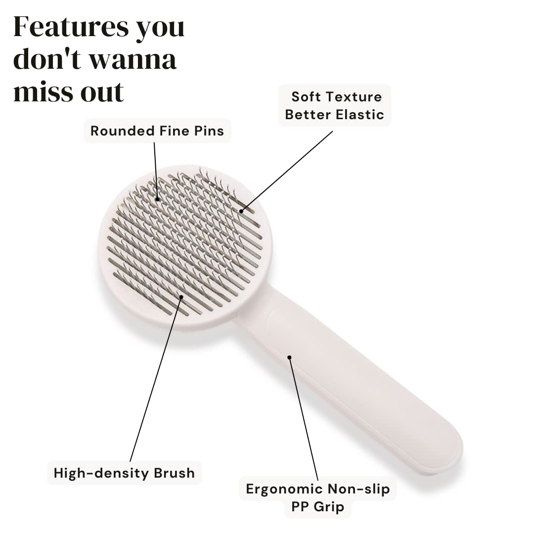 Self-Cleaning Slicker Brush - One-Click Deshedding for Dogs & Cats