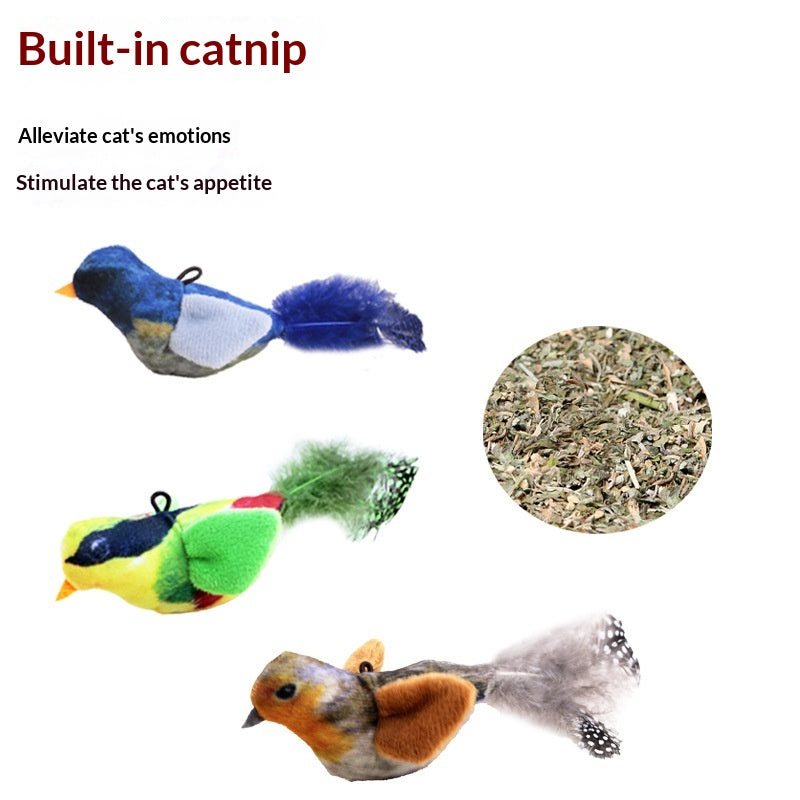 Squeaky Bird Cat Toy - Bite-Resistant Pounce Toy