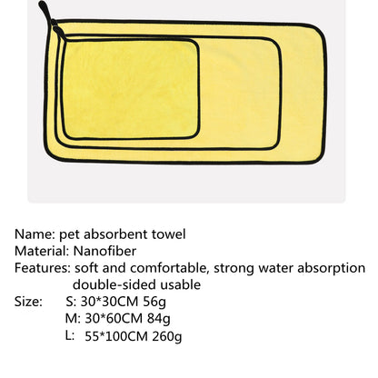 Microfiber Pet Drying Towel - Fast-Absorbing Bath Towel