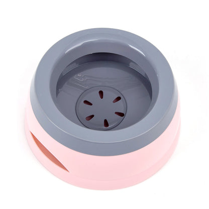 No-Spill Floating Disc Bowl - Splash-Free Slow Water Bowl for Dogs & Cats