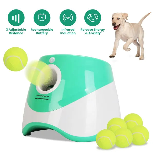 The Auto Ball Launcher — 6 Tennis Balls, 3 Distance Settings