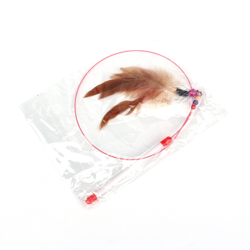 Cat Teaser Wand - Feather Chase Toy for Active Play