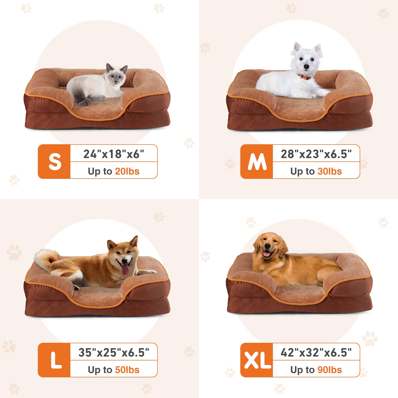 The Memory Foam Pet Bed — Washable, Waterproof Lined, 5 Sizes