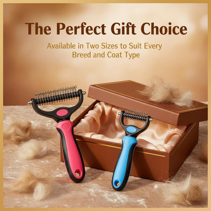 Dematting Undercoat Rake - Detangles Mats & Loose Fur