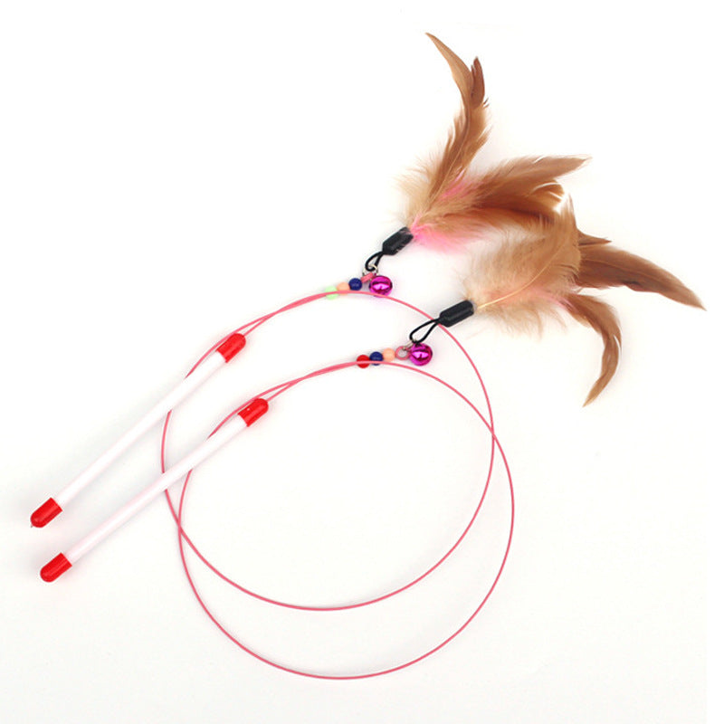 Cat Teaser Wand - Feather Chase Toy for Active Play