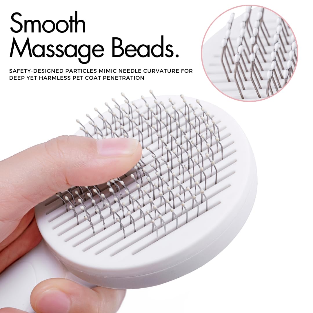 Self-Cleaning Slicker Brush - One-Click Deshedding for Dogs & Cats