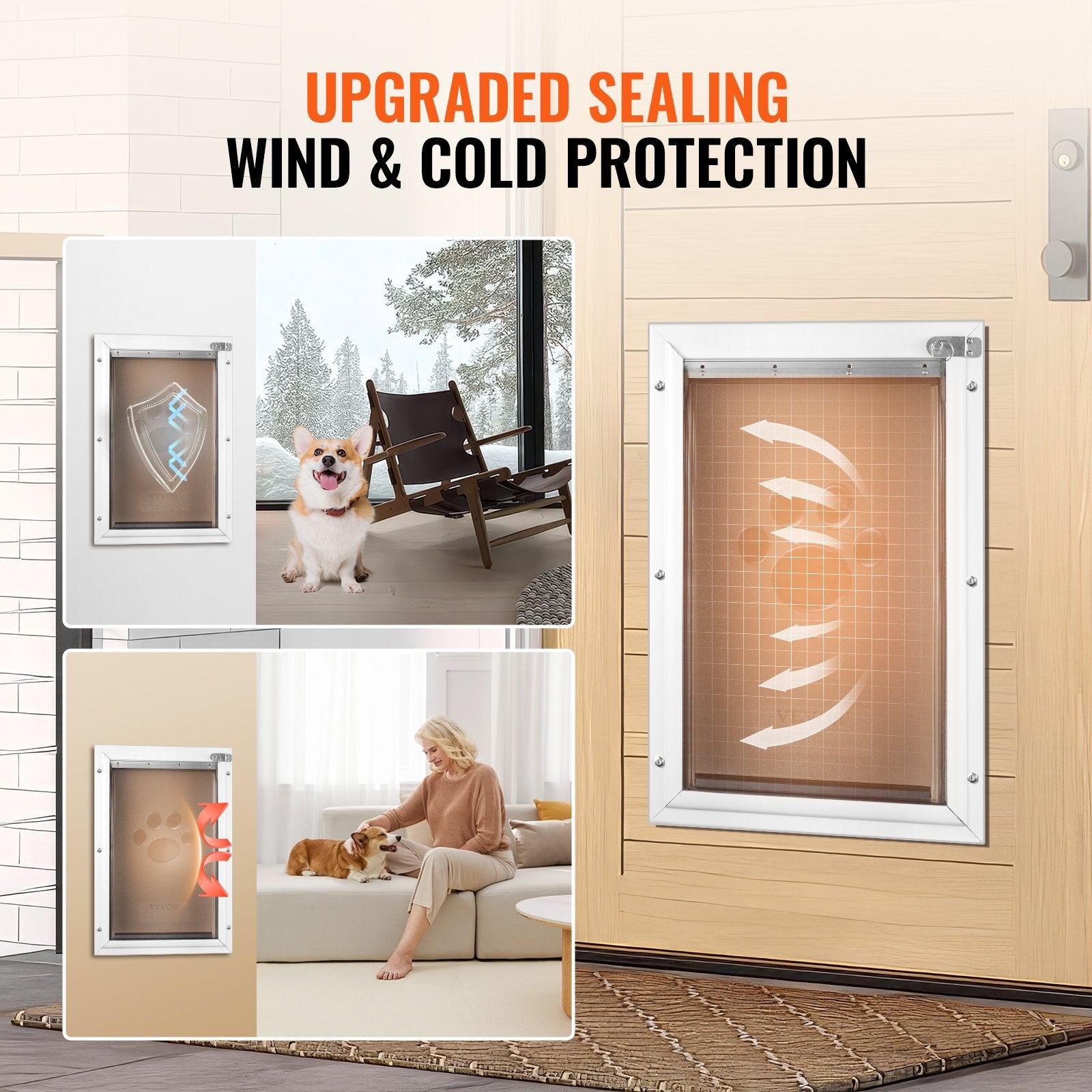 Weatherproof Aluminum Pet Door — Small, Medium, Large, XL