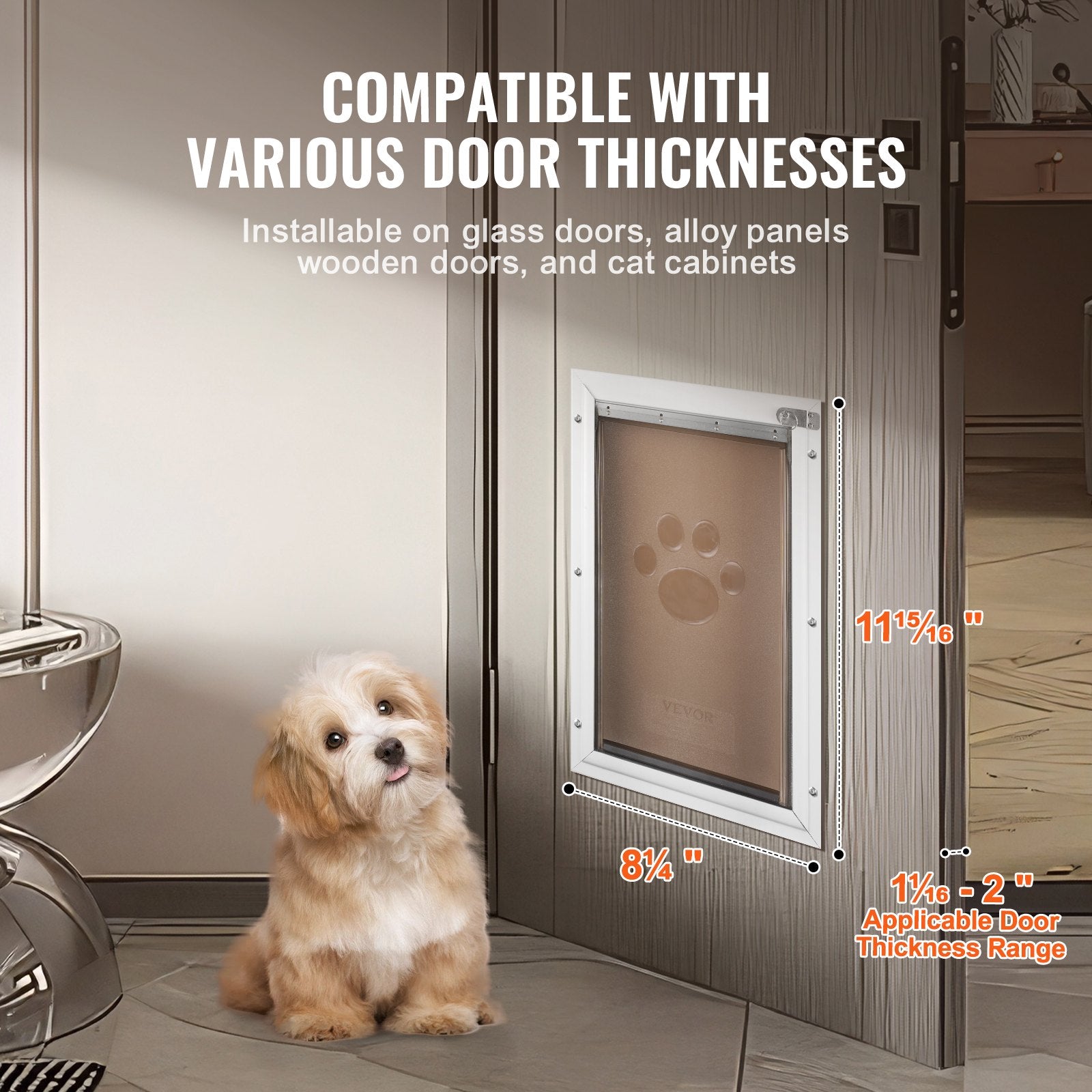 Weatherproof Aluminum Pet Door — Small, Medium, Large, XL