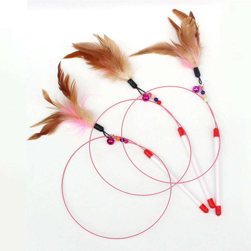 Cat Teaser Wand - Feather Chase Toy for Active Play