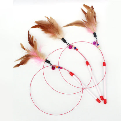 Cat Teaser Wand - Feather Chase Toy for Active Play
