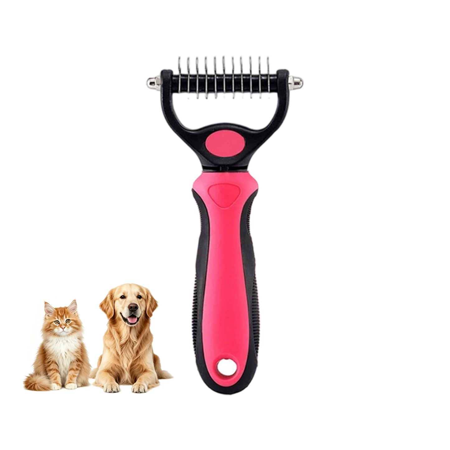 Dematting Undercoat Rake - Detangles Mats & Loose Fur