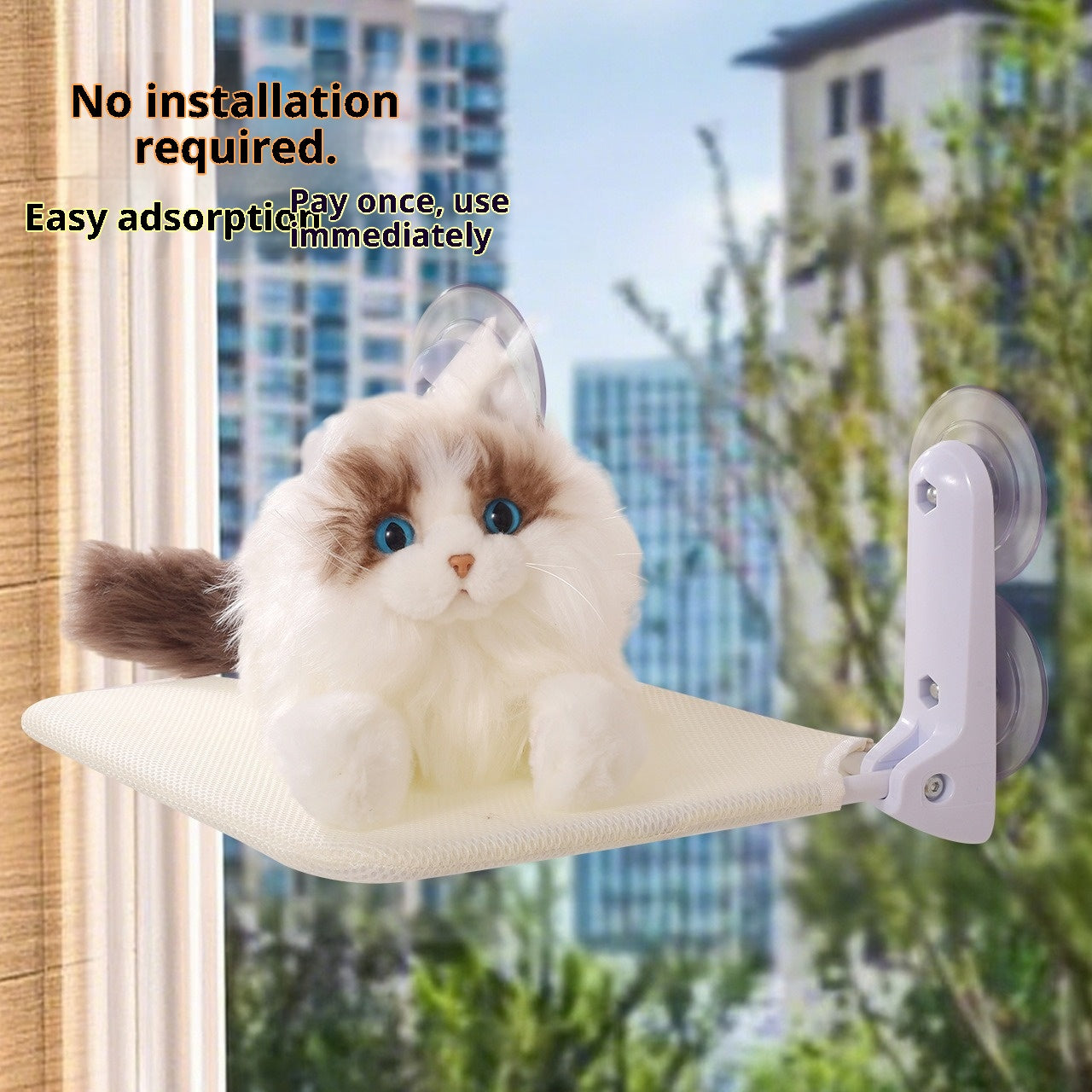 Cat Window Perch - Suction-Cup Hammock for Sunny Lounging