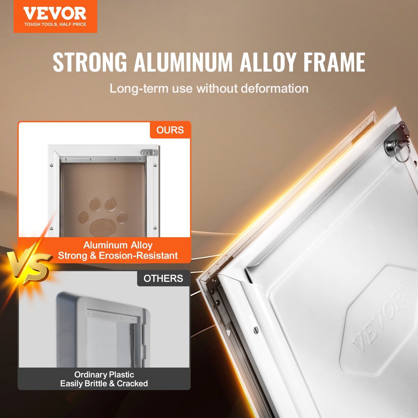 Weatherproof Aluminum Pet Door — Small, Medium, Large, XL