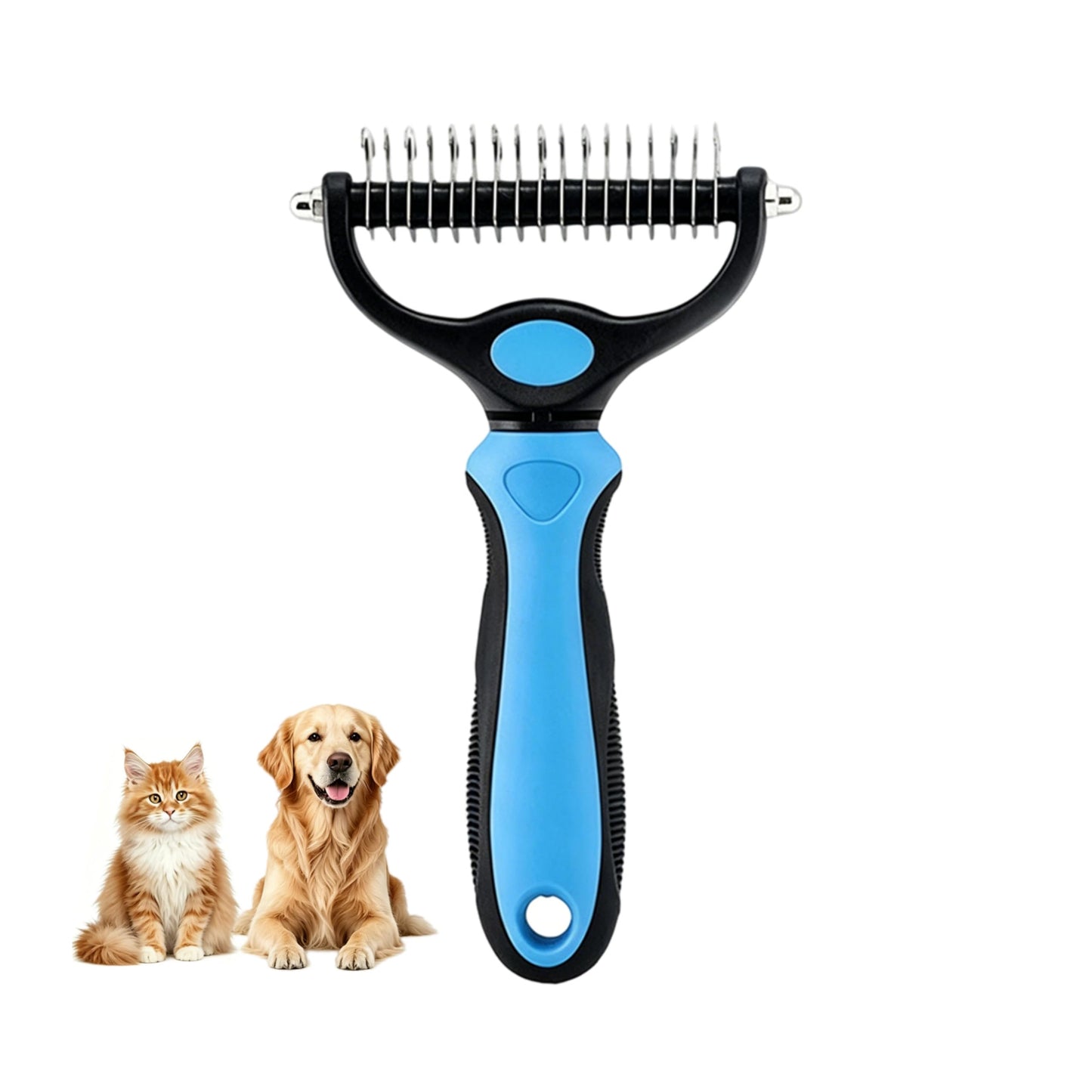Dematting Undercoat Rake - Detangles Mats & Loose Fur
