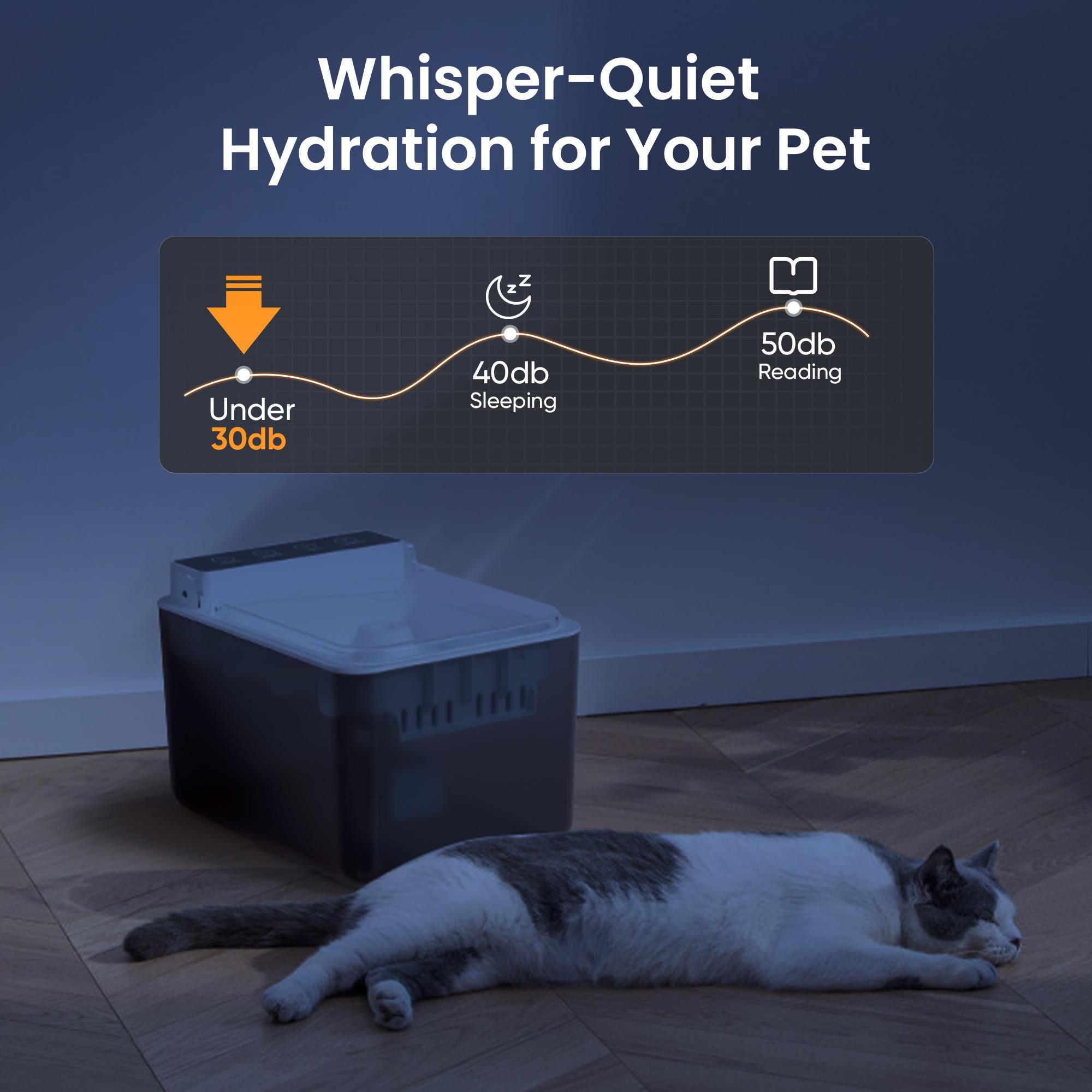 Always-On Pet Water Fountain — Motion-Sensing, Filtered, Silent