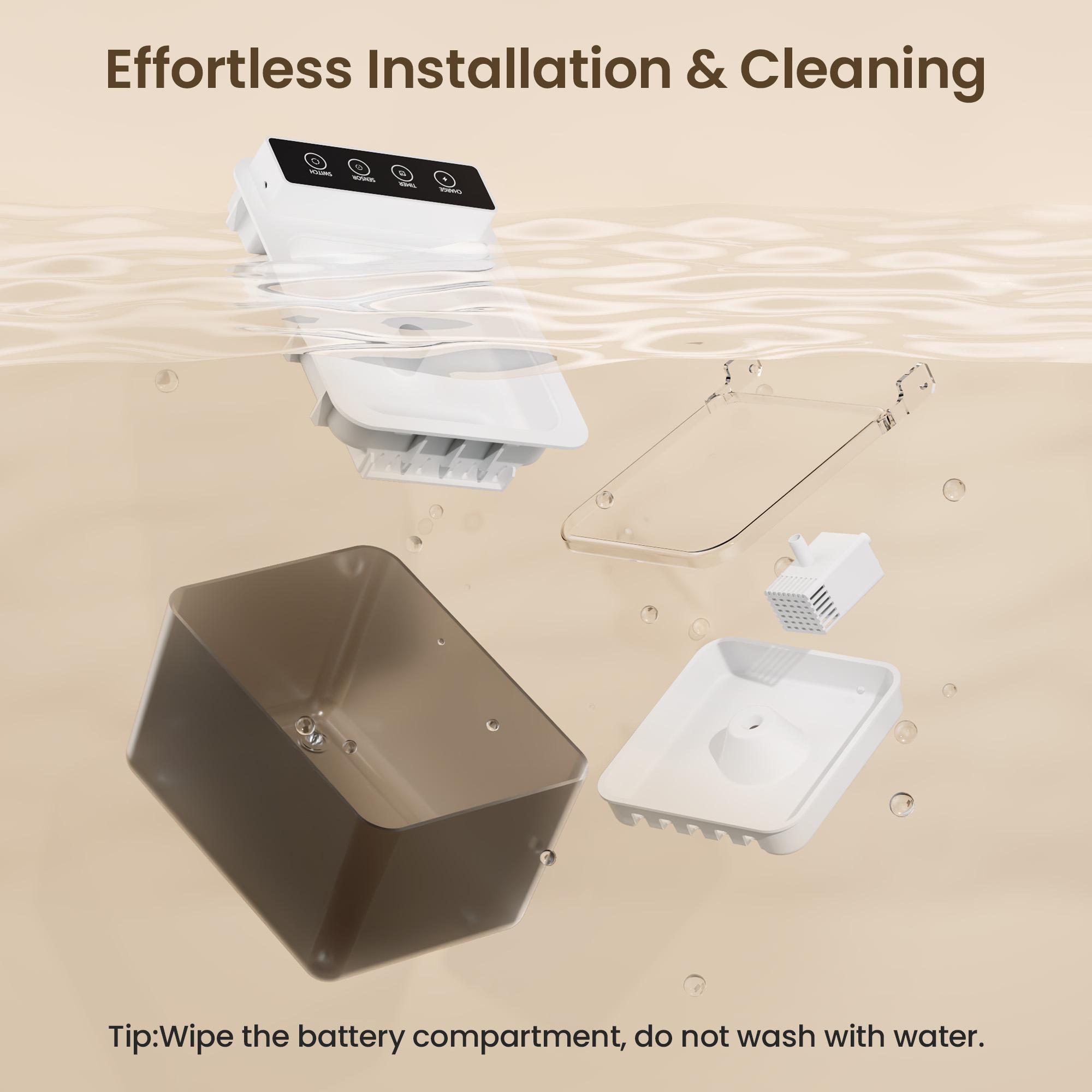 Always-On Pet Water Fountain — Motion-Sensing, Filtered, Silent