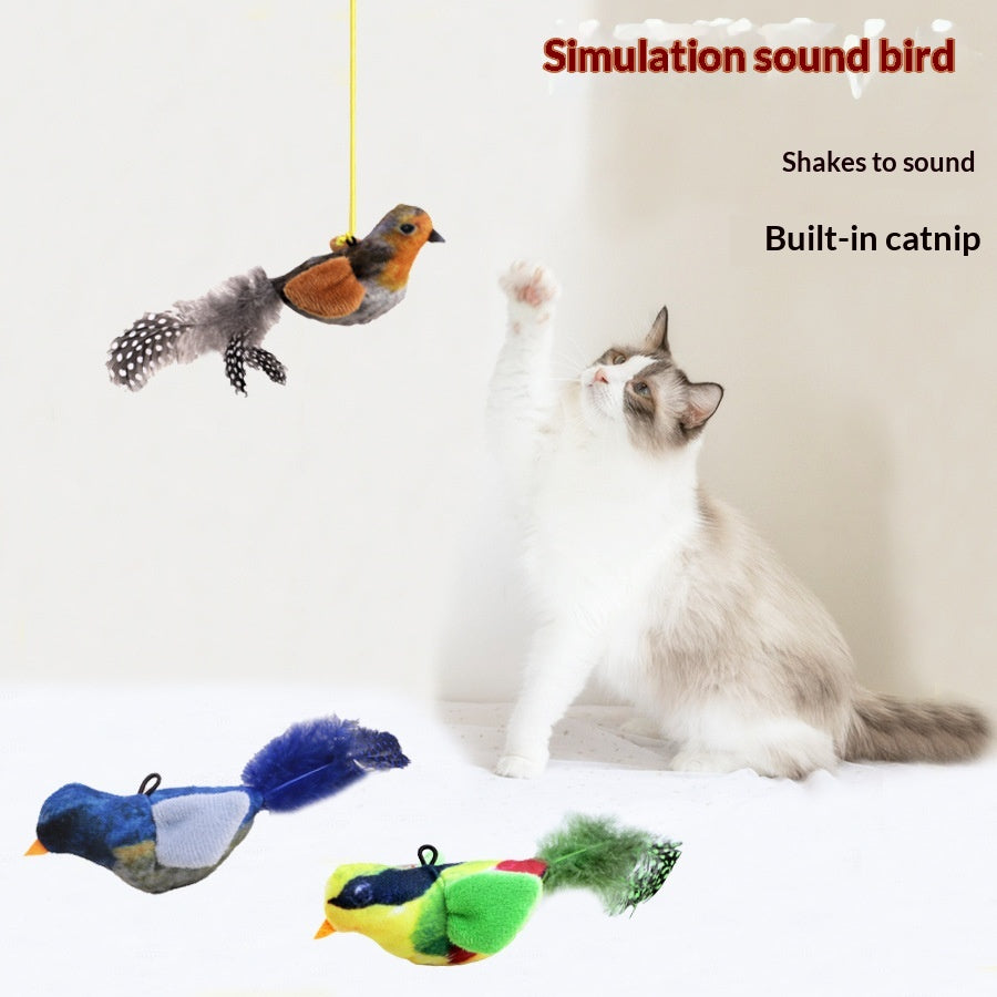 Squeaky Bird Cat Toy - Bite-Resistant Pounce Toy