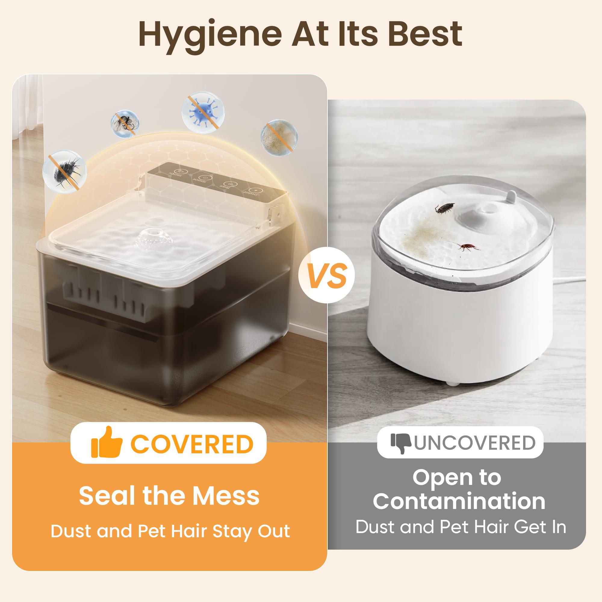 Always-On Pet Water Fountain — Motion-Sensing, Filtered, Silent